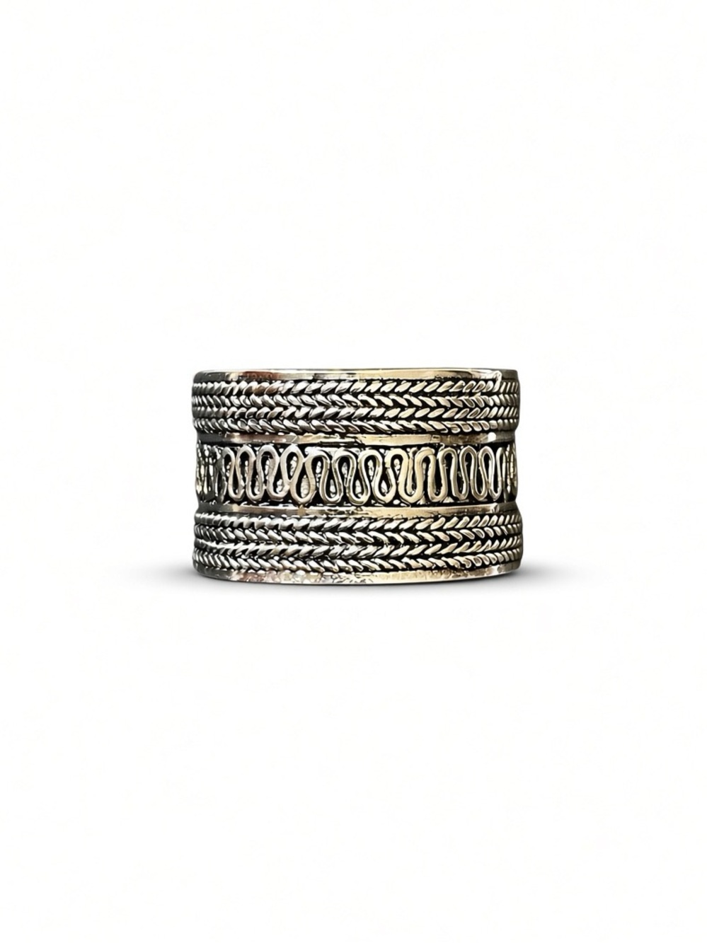 925 Sterling Silver Textured Detailed handwork Band Ring Sizes available US:8&9